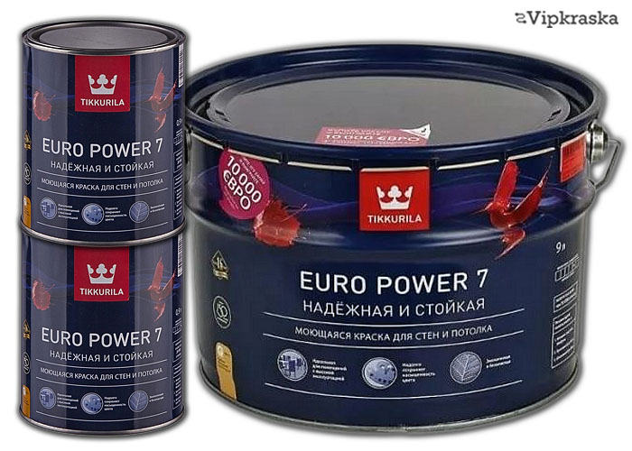 Tikkurila Euro 7: матовая водоэмульсионная краска для стен и потолков